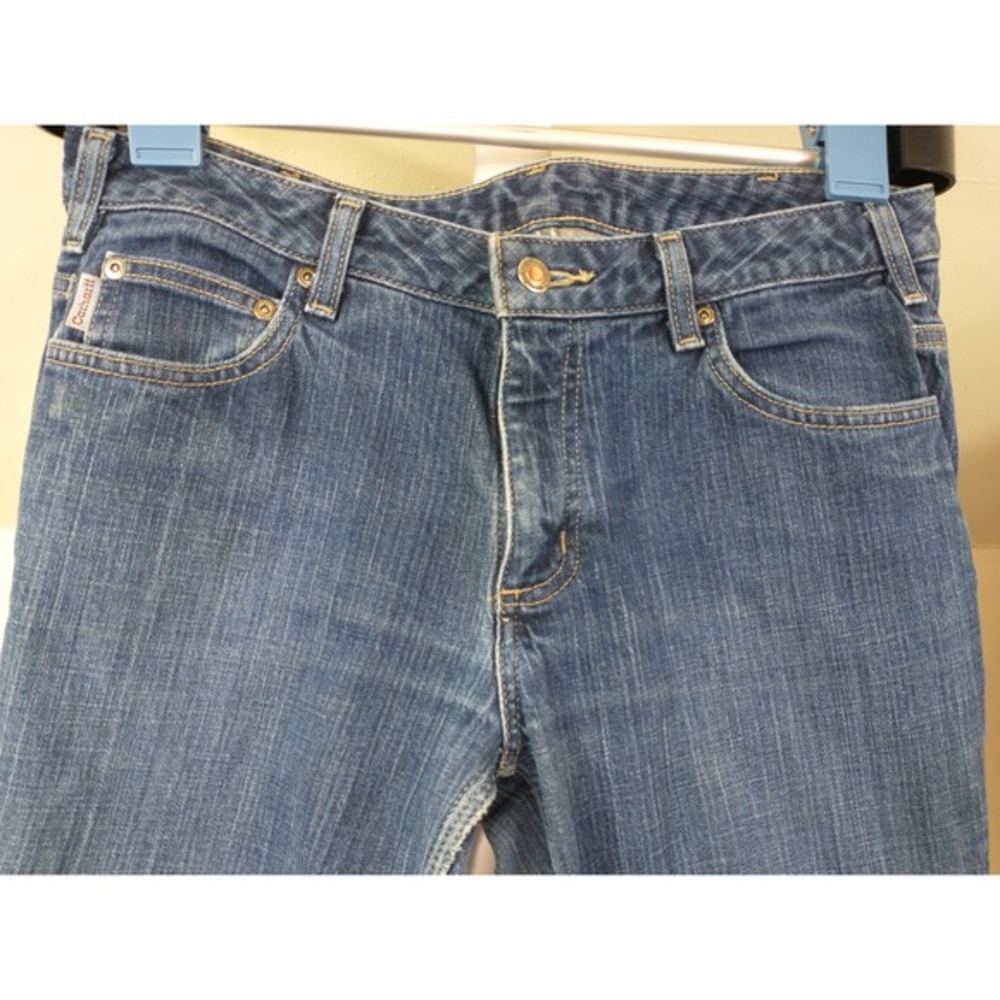 Carhartt Womens Mid‎ Rise Bootcut Blue Denim Jeans Gorpcore Curvy Fit Size 10